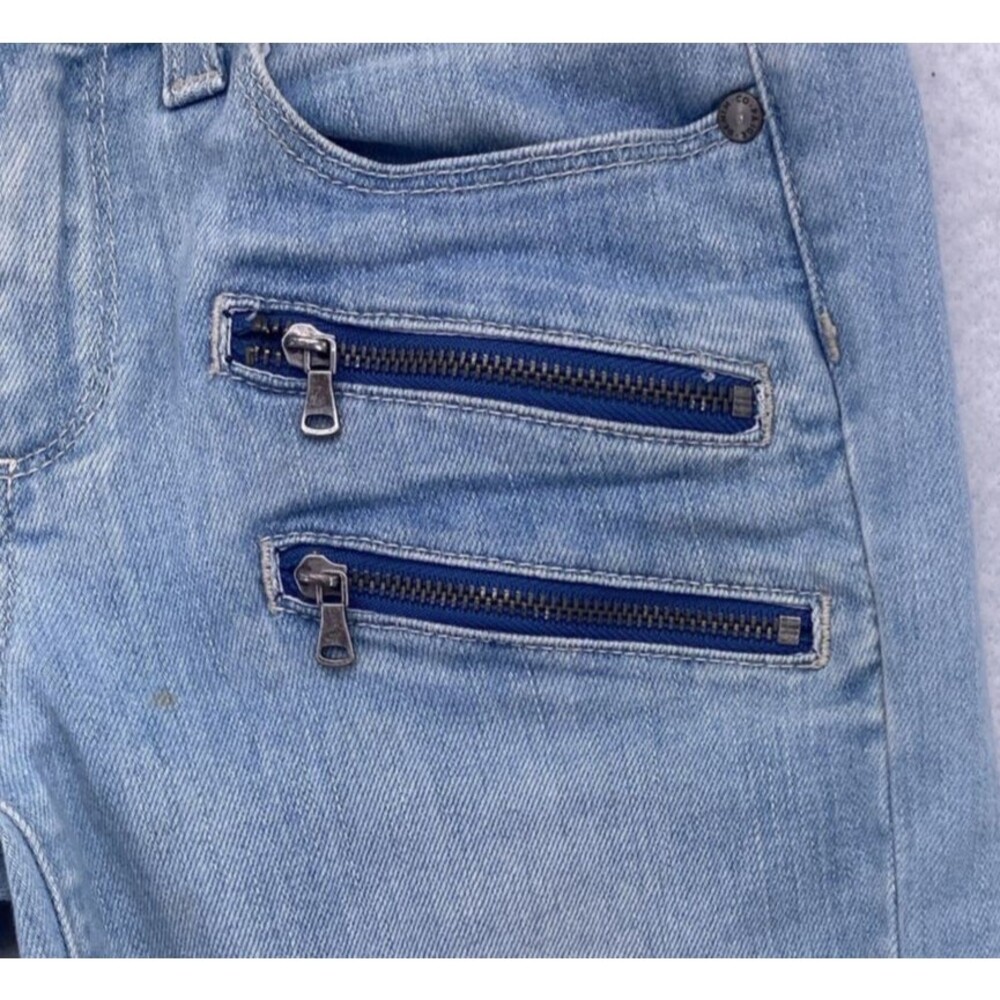 PAIGE Edgemont Skinny Zip Jeans Women’s 25 Light Wash USA Made Stretch Denim - Picture 8 of 14